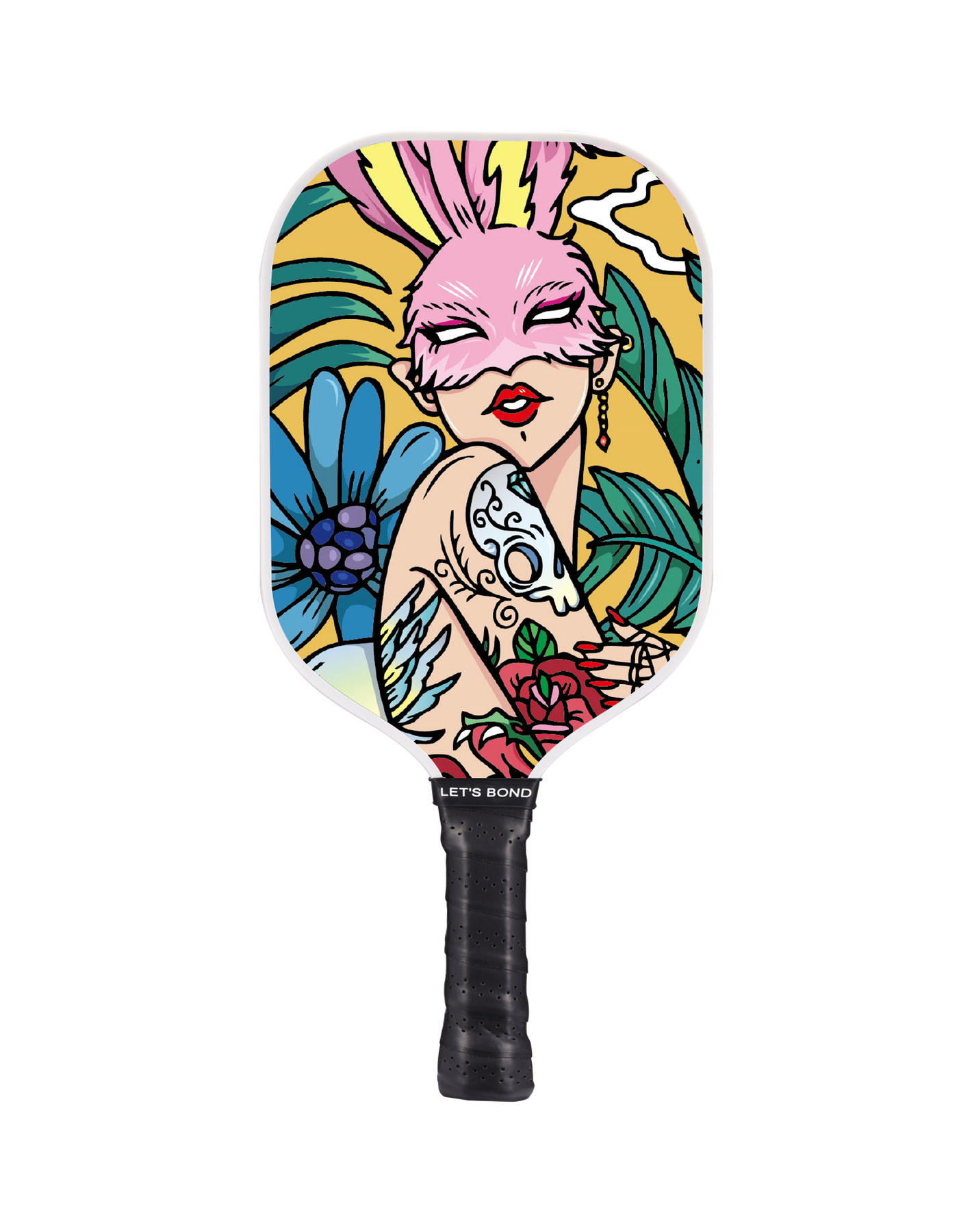 Bunny Mask & Tattooed Girls Pickleball Paddle