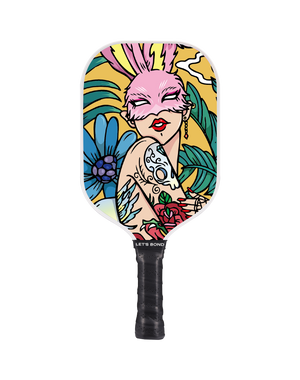 Bunny Mask & Tattooed Girls Pickleball Paddle